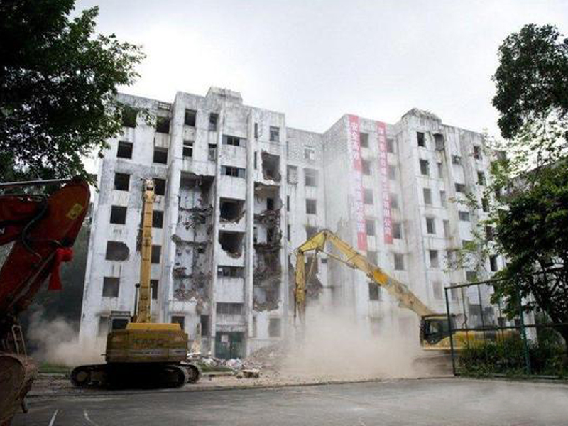 使用海沙的建筑物，墻體受損嚴重